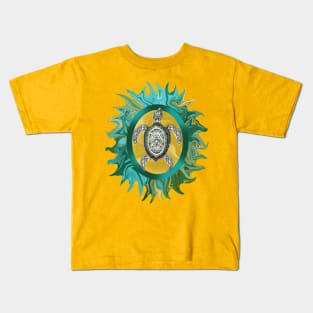 Aztec Emblem Sea Turtle Kids T-Shirt